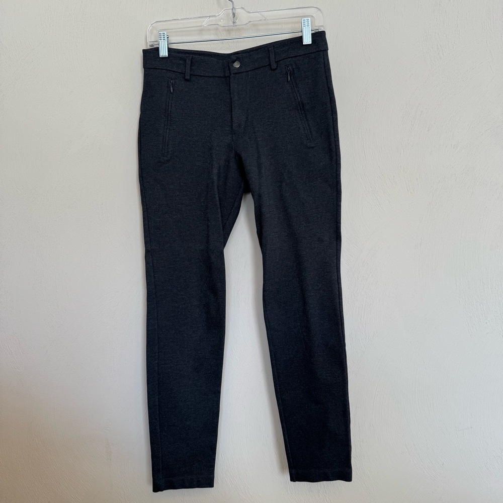 BR gray straight leg, ponte style work pants